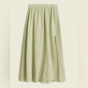 Jcrew side slit soft gauze mid skirt, XXS